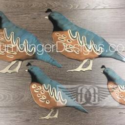 Hand Painted Aluminum Quail Family Metal Wall Decor - thumbnail 2