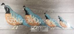 Hand Painted Aluminum Quail Family Metal Wall Decor - thumbnail 1