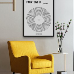 Personalised Wall Art Prints Posters Pictures Music Vinyl Record Contemporary Typography/Frame Not Included - thumbnail 2