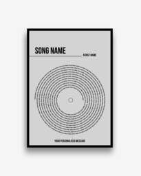 Personalised Wall Art Prints Posters Pictures Music Vinyl Record Contemporary Typography/Frame Not Included - thumbnail 1