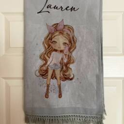 Personalized Character Beach Towel Custom Hair, Eye, Skin Color - thumbnail 3