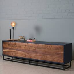 Handleless Walnut Media Unit - Walnut Tv Stand Sideboard Koda - thumbnail 4