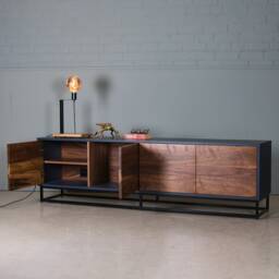 Handleless Walnut Media Unit - Walnut Tv Stand Sideboard Koda - thumbnail 2