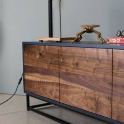Handleless Walnut Media Unit - Walnut Tv Stand Sideboard Koda - thumbnail 3