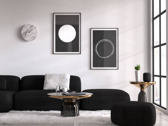 Grungy Circles, Minimalist Print Scandinavian Poster - Set Of 2 Posters - Home Decoration Wall Art Mdrn Home - image 1