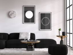Grungy Circles, Minimalist Print Scandinavian Poster - Set Of 2 Posters - Home Decoration Wall Art Mdrn Home - thumbnail 1