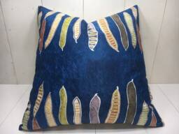 Handwoven Silk Ikat Pillow Cover, Decorative Accent Cushion - 24x24 - thumbnail 1