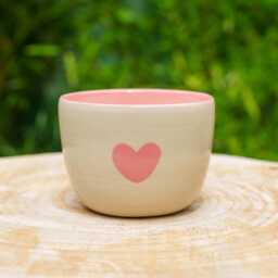 Heart-Shaped Rose Jasmine Stoneware Candle. Rose Candle For Mother's Day. Stoneware Pot. Jasmine Frangipani - thumbnail 2