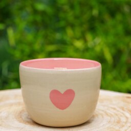 Heart-Shaped Rose Jasmine Stoneware Candle. Rose Candle For Mother's Day. Stoneware Pot. Jasmine Frangipani - thumbnail 3