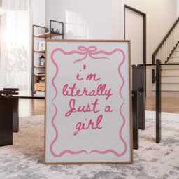 I'm Literally Just A Girl Wall Print, Coquette Girly Art, Pink Decor, Aesthetic Bows, Trendy Bedroom Poster - thumbnail 2