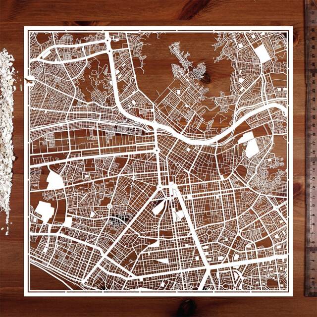 Paper Cut Map Lima 12??12 In. Art Ideal Gifts - image 1