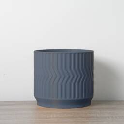 "Sedona Planter With Drainage & Saucer in Stone Blue, Unique 3D-Printed Plant Pot, Small To Large Sizes 4"" 5"" 6"" 7"" 8" - thumbnail 2