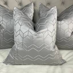 Decorative Silver Cushion Cover, Geometric Design Throw Pillow Cover For Sofa Or Bed, Modern Home Decor - New Gift Idea Filmore
