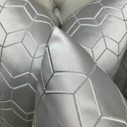 Decorative Silver Cushion Cover, Geometric Design Throw Pillow Cover For Sofa Or Bed, Modern Home Decor - New Gift Idea Filmore - thumbnail 4