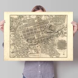 Old Edinburgh Map - Plan Of The City Edinburgh, Scotland 1820 Vintage Scottish Print Wall Decor - thumbnail 1