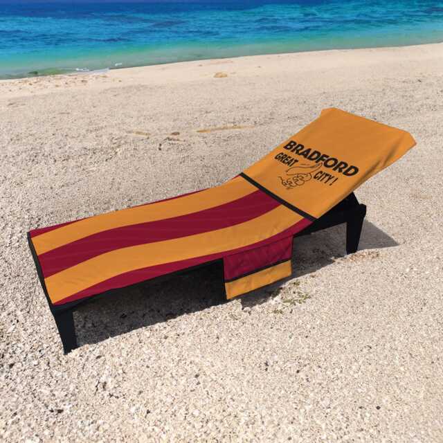 Bradford - 1988 Home Kit Orange Football Sunbed Towel With Pockets - image 1
