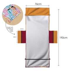 Bradford - 1988 Home Kit Orange Football Sunbed Towel With Pockets - thumbnail 3