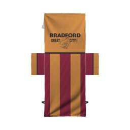 Bradford - 1988 Home Kit Orange Football Sunbed Towel With Pockets - thumbnail 2