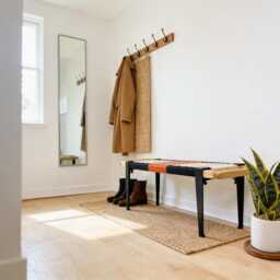 Hand-Woven Entryway Bench Mcm Style End Of Bed & Mudroom Seating - Custom-Made, Multiple Sizes - thumbnail 3