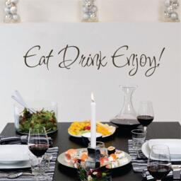Eat Drink Enjoy Vinyl Decal - Living Room Decal Wall Family Decorations Decor- 166 - thumbnail 1