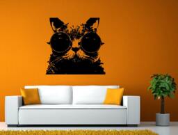 Cat Glasses Shades Swag Cool Animal Kitten Kitty Wall Window Sticker Decal Vinyl Fathead Mural Decor L1925