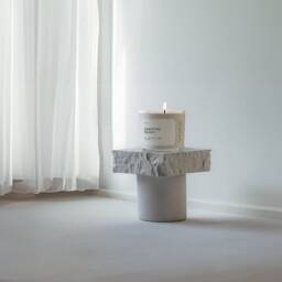 White Cement Display Riser, Roman Pillar Stand, Candle Stand - 5x5x4.75 - thumbnail 4