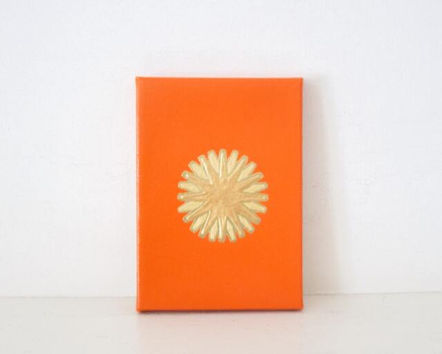 Sun - Orange & Gold Sun Painting Red Wall Hanging Midcentury Decor Designs Modern Art Sunshine Design - image 1