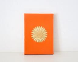 Sun - Orange & Gold Sun Painting Red Wall Hanging Midcentury Decor Designs Modern Art Sunshine Design - thumbnail 1