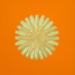 Sun - Orange & Gold Sun Painting Red Wall Hanging Midcentury Decor Designs Modern Art Sunshine Design - thumbnail 3