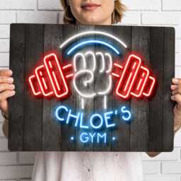 Personalised Home Gym Sign - Custom Faux Neon Workout Decor Fitness Studio Wall Art in A5, A4, A3 - thumbnail 2