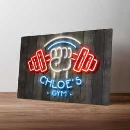 Personalised Home Gym Sign - Custom Faux Neon Workout Decor Fitness Studio Wall Art in A5, A4, A3