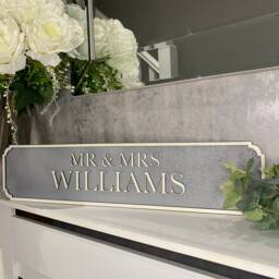 Personalised Mr & Mrs Wedding Family Wall Name Street Sign Decor Railway Gift Anniversary - thumbnail 2