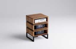 3 Tier Scandinavian Hi Fi Rack, Audio Rack - Component Rack Amplifier Cabinet Steel Legs Teak Oak Walnut Anti Vibration, Amp - thumbnail 1