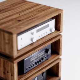 3 Tier Scandinavian Hi Fi Rack, Audio Rack - Component Rack Amplifier Cabinet Steel Legs Teak Oak Walnut Anti Vibration, Amp - thumbnail 2
