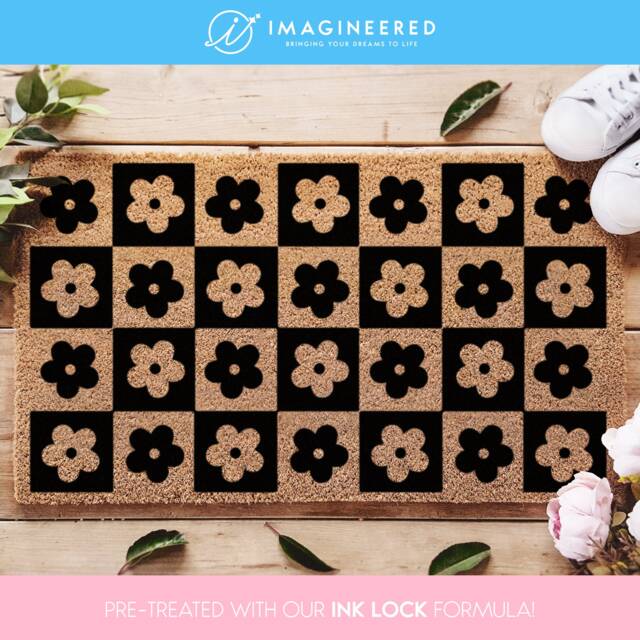 Cute Floral Front Doormat, Custom Spring Flower Pattern Doormat Design, Fun Home Decor - image 1