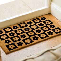 Cute Floral Front Doormat, Custom Spring Flower Pattern Doormat Design, Fun Home Decor - thumbnail 2