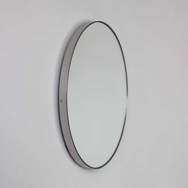Orbis??? Modern Round Mirror With Stainless Steel Frame - Large, Xl - image 1