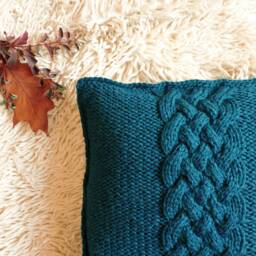 Home Decor, Wool Sweater Throw Pillow, Hand Knit Cushion Cover, Chunky Pillow Case, Decorative Couch Sham Gift - thumbnail 2