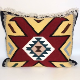 Kilim Pillow, Mustard & Red Pillow Geometric Cushion Cover, Floor Handmade Kilim Cover, Bohemian Decor, Gift Idea - thumbnail 2