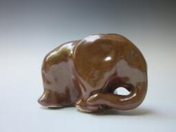 Elephant, Miniature Sculpture, Hand Made, Ceramic Elephant - thumbnail 1