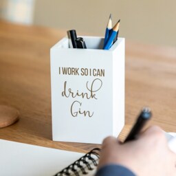 Funny Gin Pen Holder Laser Engraved Wooden Pencil Pot - Lc256 - thumbnail 2