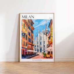 Milan Travel Poster Italian City Art Print - thumbnail 4
