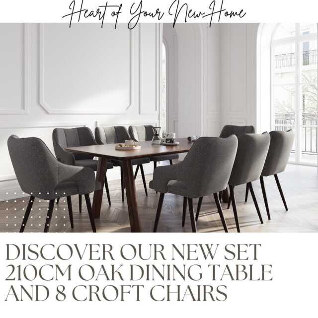 Set - Solid Oak Dining Table + Chairs Croft Chair - image 1