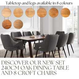 Set - Solid Oak Dining Table + Chairs Croft Chair - thumbnail 4