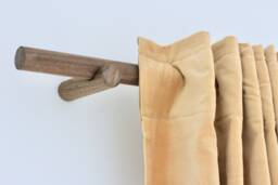 Wood Curtain Rod, Mid-Century Rod - Oak, White Walnut, Maple Custom Sizes - Wooden Brackets Included Free Shipping