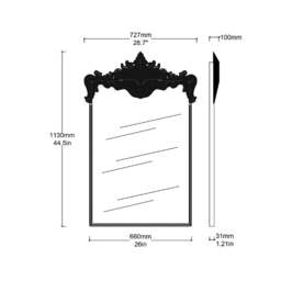 Asturias Special Edition Baroque Mirror With Tempered Stainless Steel Frame - thumbnail 4
