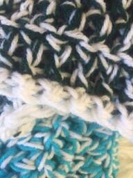 Twisty Turquoise & White Bulky Blanket - thumbnail 4