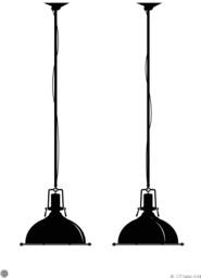 Industry Lamps - Wall Decal Industrial Warehouse Style Pendant Lamps, Set Of Two - thumbnail 1