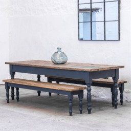 Rustic Reclaimed Farmhouse Dining Table - Wide Handmade Made in The UK - thumbnail 3