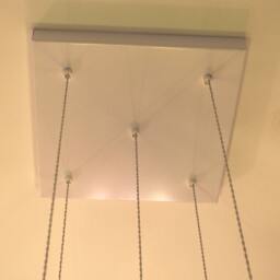 Chandelier With Multiple Art Glass Flower Shaped Pendant Lights. Flower Design - thumbnail 4